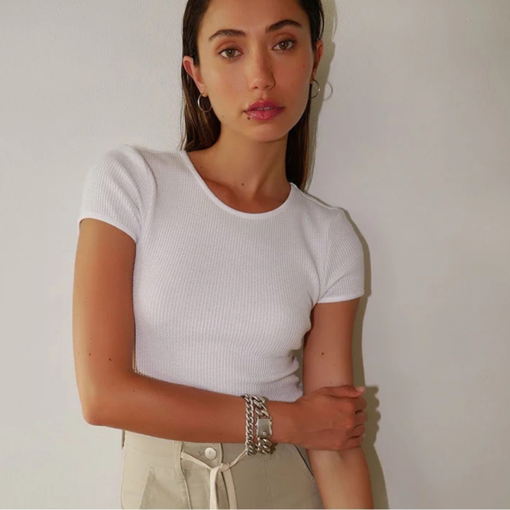 The Range STARK WAFFLE KNIT BABY TEE